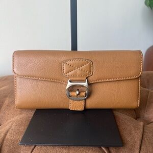 NWT Michael Kors Checkbook Wallet in the color walnut
